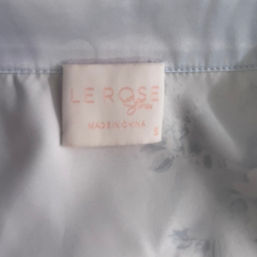 Le Rose Satin PJ Set Small Blue Floral Bridal Romantic Wedding Briddesmaid Photo - Picture 5 of 16